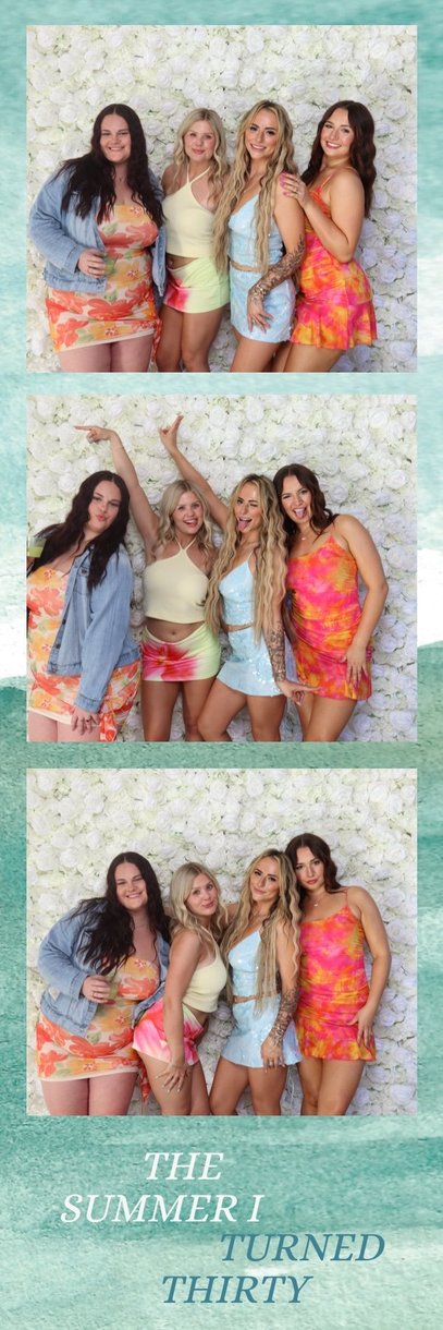 A colorful custom 2x6 strip template from a birthday celebration